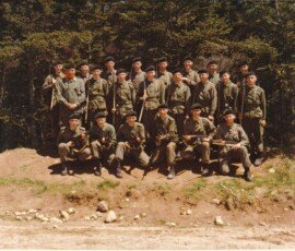 1st two pictures are different versions of the same picture. They are Course 7712 A Company 4 Platoon Squads 1 & 2 17 Mar - 02 Jun 1977. The third picture is the 7712 2 Squad Picture from Granville taken Somewhere between the 16-19th of May 1977 Chris Kenny
P2ST (Ret)